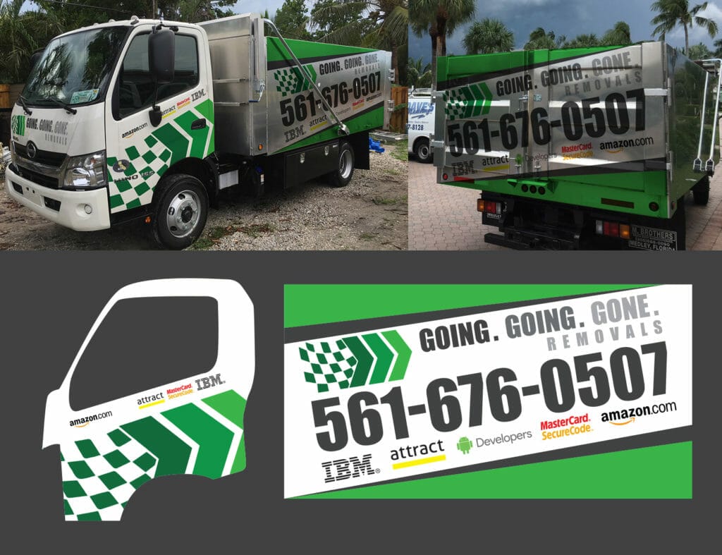 example of a junk removal truck wrap design from design crowd